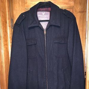 American Eagle Wool Peacoat with flannel lining